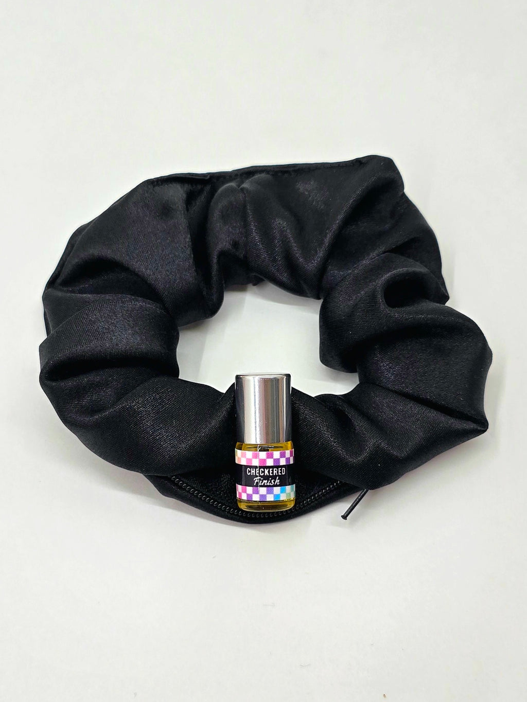 Satin Black Scrunchie+