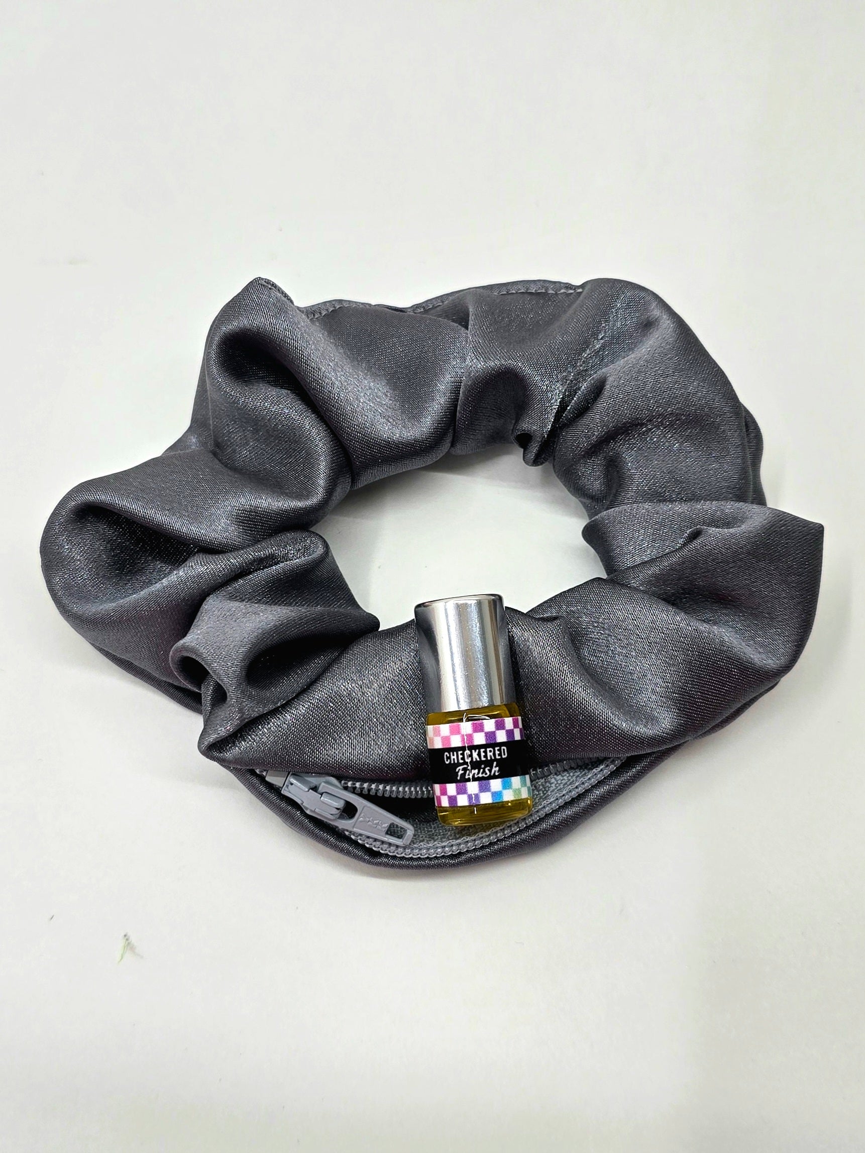 Satin Charcoal Scrunchie+