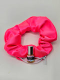 Neon Satin Pink Scrunchie+