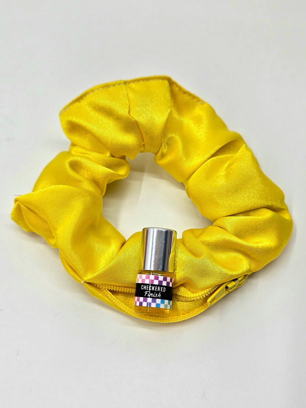 Neon Satin Yellow Scrunchie+