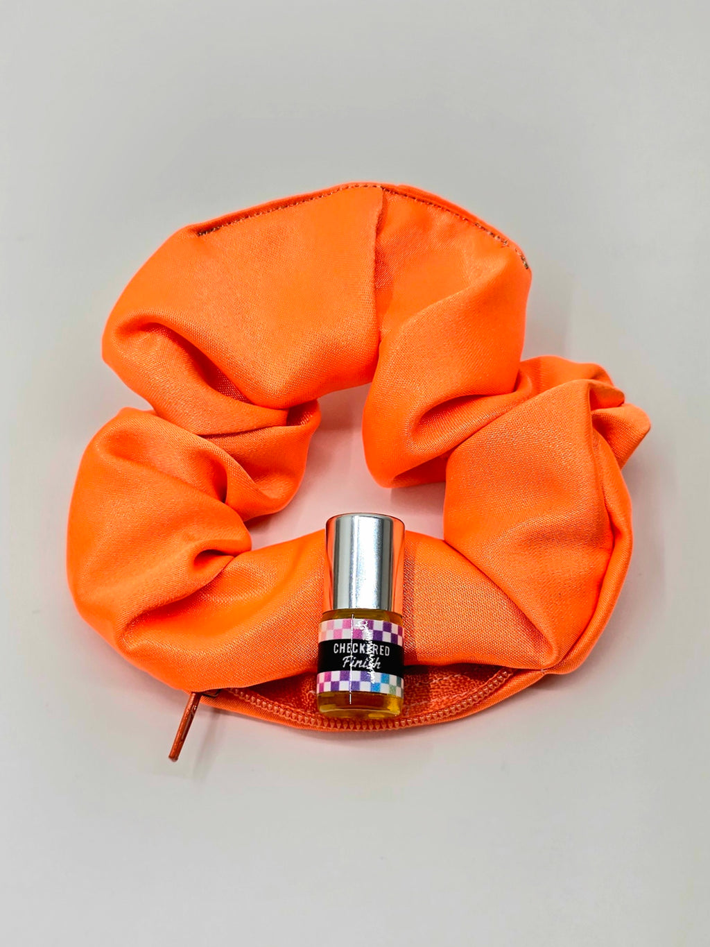 Neon Satin Orange Scrunchie+