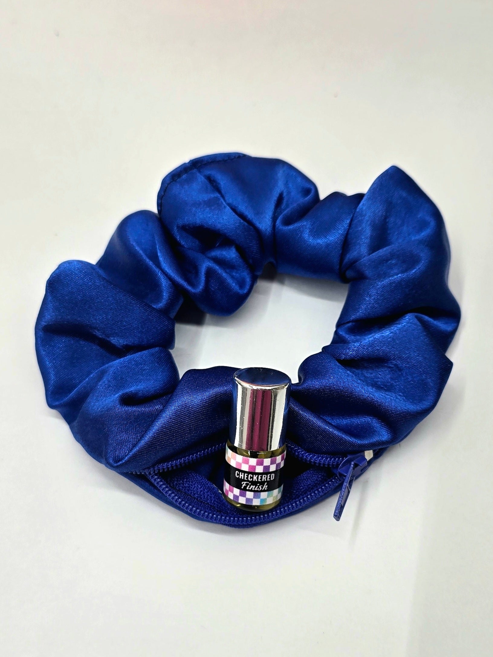 Neon Satin Cobalt Scrunchie+