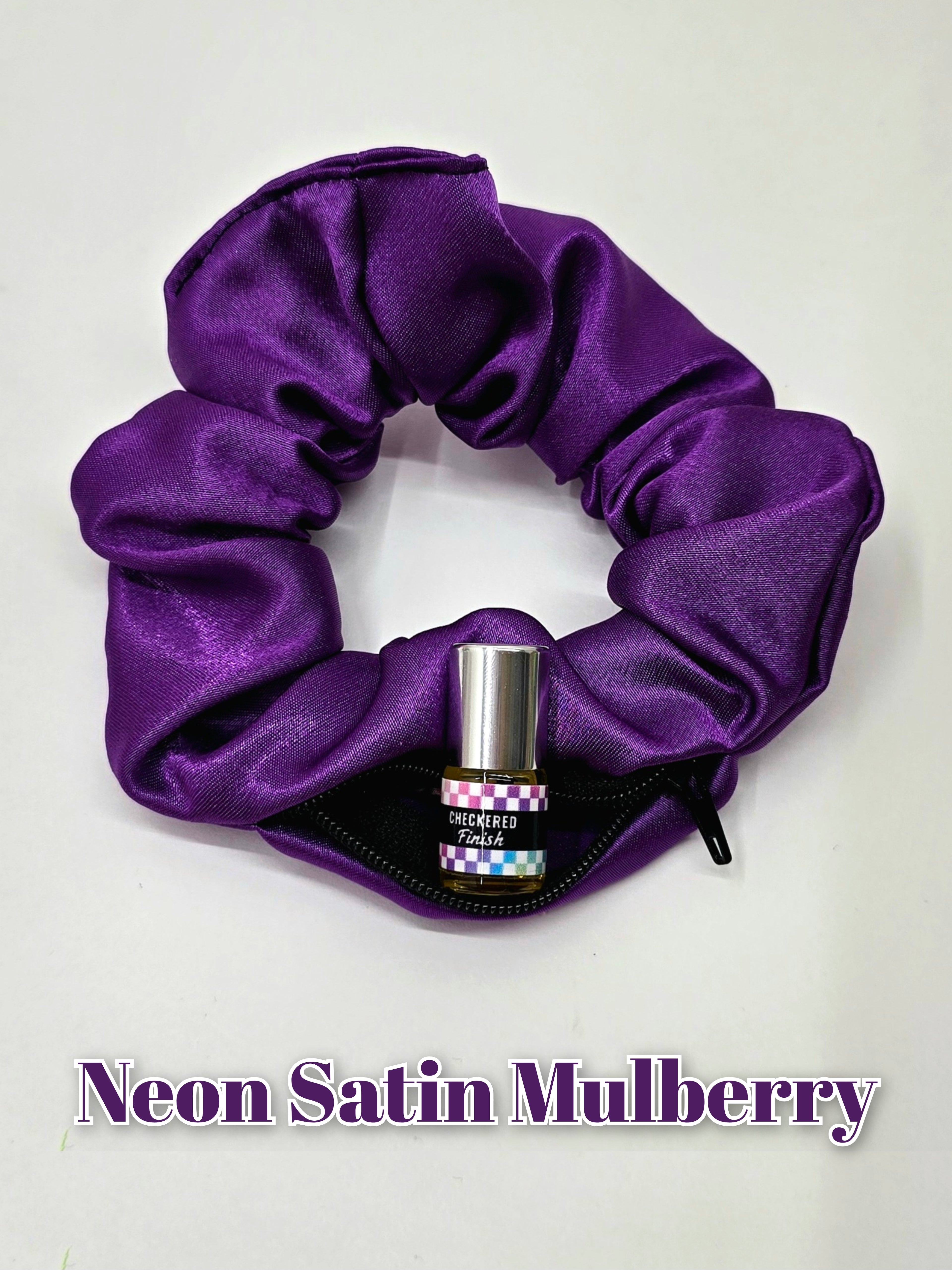 Neon Satin Mullberry Scrunchie+