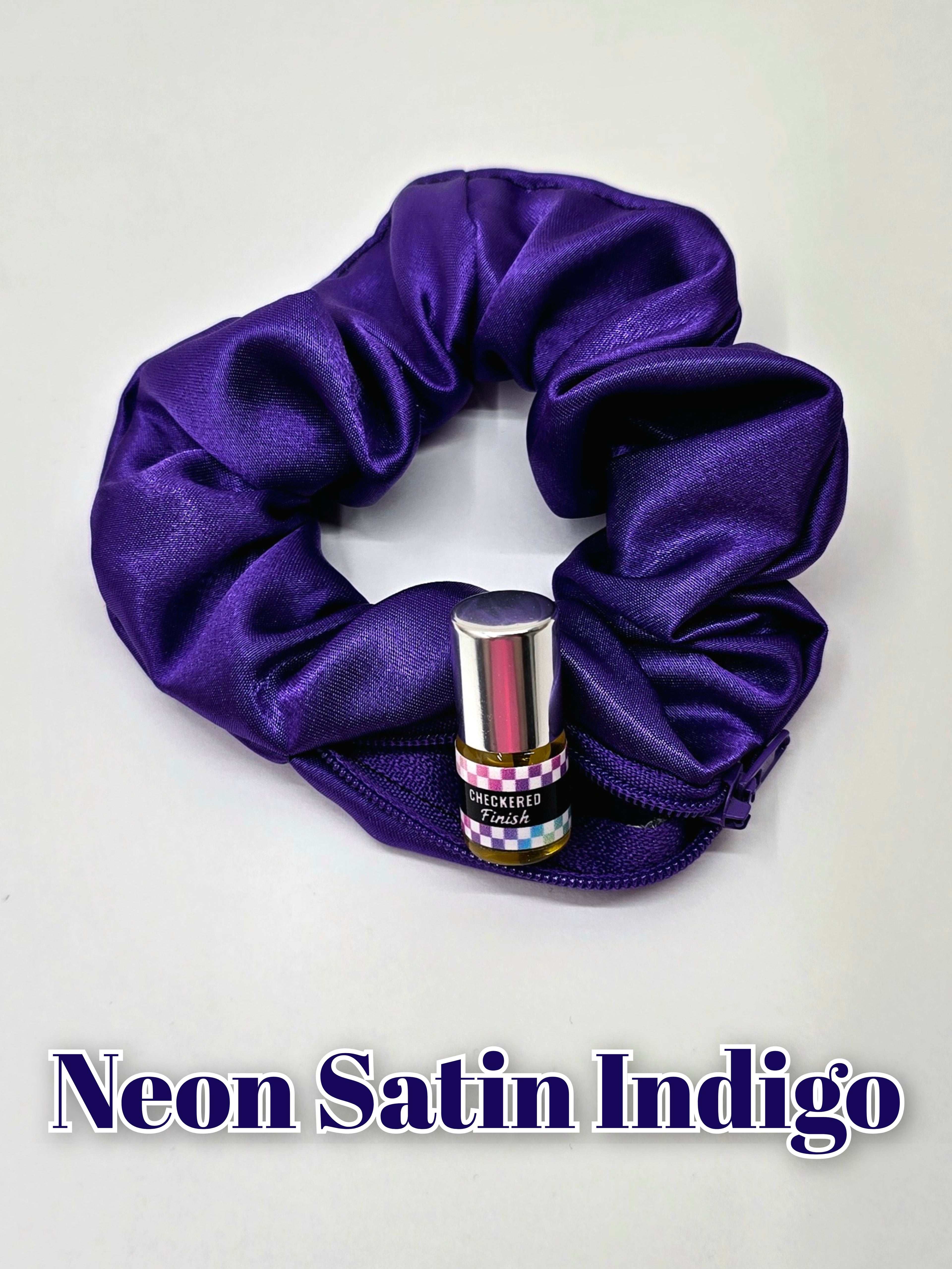 Neon Satin Indigo  Scrunchie+