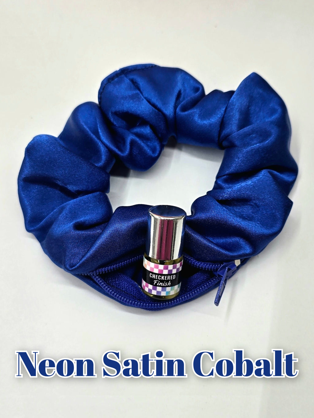 Neon Satin Cobalt Scrunchie+